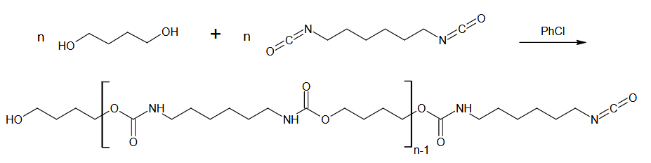 Bildung von Polyurethan durch Polyaddition